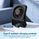 Magnetic Cruise Desk Mini Fan, 4000mAh Ultra-Slim Travel Fan Rechargeable, 0-100 Speeds, 150 Adjustable Portable Fan for Ship Cabin, Bedroom Sleeping, Camping, Travel & Cruise Essentials 2026, Black