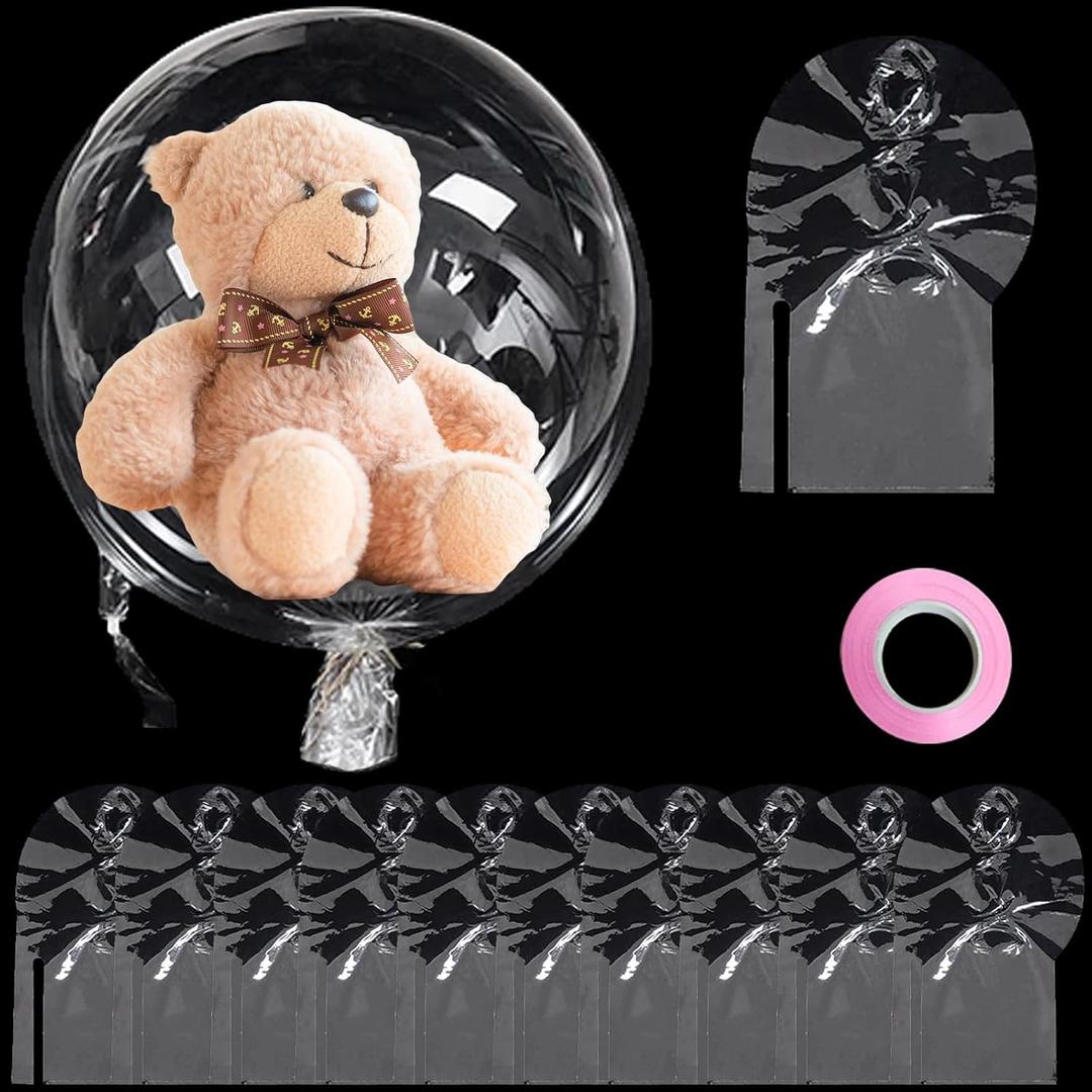 30 Inch Giant Clear Balloons for Stuffing, 12 pcs Mother's Day Pre Stretched Extra Wide Mouth Valentine's Day BoBo Balloons, Large Transparent Bubble Balloon for Wedding, Birthday, Party Decoration