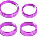 for F150 Air Conditioner Switch & Trailer & 4WD & VOL Knob Button Trim for Ford F150 XLT 2016 2017 2018 2019, Purple Aluminum, 6pcs (Not for 2021 2022)