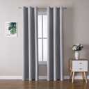 ChrisDowa Grommet Blackout Curtains for Bedroom and Living Room - 2 Panels Set Thermal Insulated Room Darkening Curtains (Light Grey, 42W x 84L)