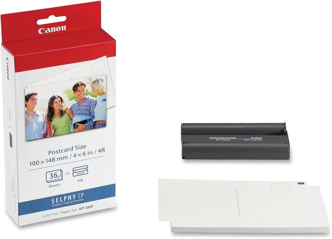 Canon 7737A001 (KP-36IP) Color Ink & Paper Set, Tri-Color in Retail Packaging