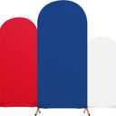 Tingjoo 4th of July Party Decoration, Set of 3 Theme Red, White, Blue Arch Cover Spandex Fitted Wedding Arch Stand Covers for Birthday Party, 4ft, 5ft, 6ft