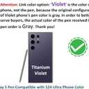 Galaxy S24 Ultra S Pen [WithBluetooth |4096 Pressure Sensor ] Replacement for Samsung Galaxy S24 Ultra 5G All Versions Touch S Pen S24 Ultra Stylus Pen with 5xTips/Nibs (Violet)