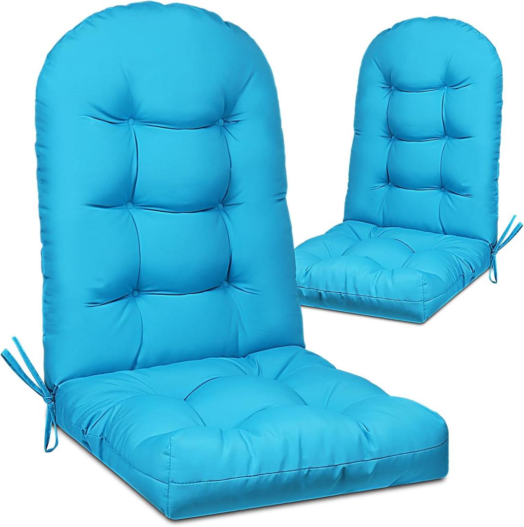 2 Pack Adirondack Chair Cushion, Waterproof Rocking Chair Cushion - Fade Resistant Patio Furniture Cushions, Thickened Patio Chair Pad for Outdoor and Indoor, 49x20x5 Inch