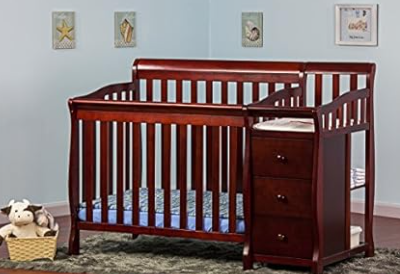 Dream On Me Jayden 4in1 Mini Convertible Baby Crib & Changer with Storage in Black, Pinewood, GreenGuard Gold & JPMA, 1 Mattress Pad, 3 Mattress Heights, Converts to Mini Day & Twin-Size Bed