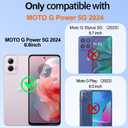 Gritup for Motorola Moto G Stylus 5G 2024 Case with 2Pcs Screen Protector Cute Clear Liquid Heart Glitter | Soft TPU Bumper Cover Shockproof Protective for Women Girls, Blue+Purple