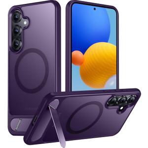 Temdan Magnetic for Samsung Galaxy S25 Case, [Innovate Stand][Military Grade Drop Protection][Non Slip][Translucent Matte] Shockproof Phone Case for Galaxy S25 6.2" 2025 -Purple