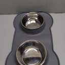 AsFrost Dog Food Bowls Stainless Steel Dog Food & Water Bowl Set with No Spill Non-Skid Silicone Mat, Dog Dishes Pet Feeding Bowls for Small Medium Large Sized Dogs Cat Puppy Food Bowl, Grey, 4 Cup (4 Cup/38 oz each)