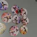 ANATTASOUL Coasters Set of 9 Hummingbird and Butterfly Pattern Colorful Wooden Coasters Bulk Round Housewarming Gift for New Home, 3.9" Decorative Coffee Table Protection for Farmhouse Bar Decor