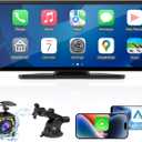 Carpuride9.3 Inch Carplay Screen for Car, Compatible with Wireless/Wired Apple CarPlay, Android Auto and Mirror Link - Bluetooth Audio, Navigation,Siri, FM, AUX, C92 with Backup Cam