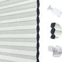 No Tools No Drill Cordless Cellular Blinds for Indoor Windows, Blackout Light Blocking Honeycomb Window Shades Pull Down Window Blinds for Home, White, 30" W x 72" H