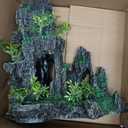 kathson Aquarium Mountain View Stone Resin Fish Tank Decoration Betta Hideout Caves Rockery Landscape Tree Aquarium Decorations Large Rock Hiding Cave Decor for Small Fish Shrimp Play Ornament (9.5L x 5.12W x 10.24H)