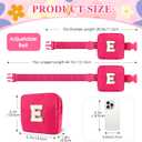 WINOWIMO Personalized Mini Fanny Pack for Kids with Sunglasses & Cute Keychain, Small Initial Belt Crossbody Bag Purse for Teen Girls, Birthday Gifts for 3 4 5 6 7 8 9 10 Years Old Kid (E, Rose Pink)