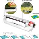 Eden 94111 Heavy Duty Metal Oscillating Sprinkler, Covers Up to 3,328 sq. ft., 20 Precision Nozzles, Flow Control, Adjustable Range, Quick Connect Bundle, Silver, Red, Black