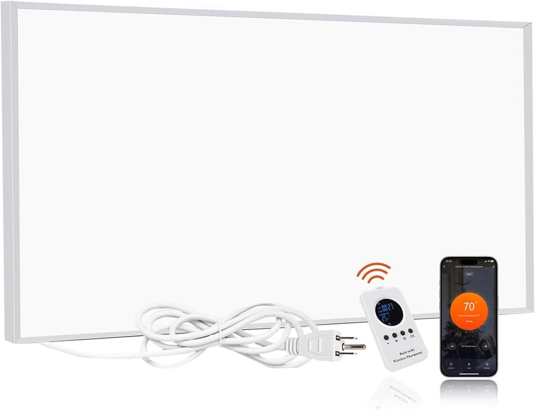 Infrared Heater Panel 800W Wall Mounted Space Heat Panel Heater for Indoor Use, 100% Flame Retardant Material, Safe/Noise-Free/Fast Heating, Slim Design for Bedroom, Bathroom, Office