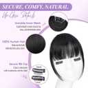 Yorda Bangs Hair Clip 100% Human Hair Clip in Bangs Fringe with Temples Wispy/French Bangs for Women Natural Looking for Daily Use (Wispy Bangs, Natural Black)
