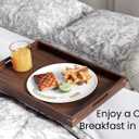 Fibogollo Set of 2 Walnut Wooden Serving Tray with Handles,Decorative Trays Platter,Breakfast Tray in Bed,Large Coffee Table Tray, Food Drinks Trays for Eating,Working,Storing