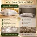 Luxury Goose Down Pillows Set of 2, Standard Size Hotel Quality Feather Pillows for Sleeping, Soft Breathable Cotton Sateen Cover, Premium Bed Pillows for Side Back Stomach Sleepers, Standard（Pack of 2）