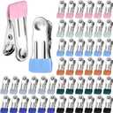 Honeydak 150 Pcs Stainless Steel Clothes Pins 2.17 Inch Heavy Duty Clips Bulk Bag Clips for Food Metal Clothespins for Laundry Clothes Line, Sock, Photo, Towel, Snack