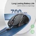 TECKNET Wireless Mouse (BT5.0/3.0 & 2.4G) Rechargeable 4800 DPI Silent USB A & Bluetooth Mouse 6 Buttons, Wide Compatibility - Grey
