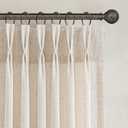 Joywell Pinch Pleated Linen Curtains 116 inches Long 2 Panels Set Back Tab Semi Sheer Light Filtering Elegant Linen Pinch Pleat Long Drapes with Hooks for Bedroom Living Room Decor 50x116 Cream Beige