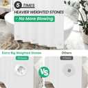 AmazerBath 48x72 Shower Curtain Stall, PEVA White Heavy Duty Shower Curtain with 2 Weighted Stones and 8 Grommet Holes