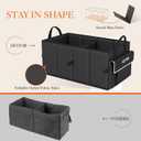 HOTOR Trunk Organizer - Car Organizer with 5 Pockets, Trunk organizer for SUV, Sedan & Van, Car Organization with Sturdy Base Panel for Car Accessories, Black, 2 Compartments, 21.3"12.6"10.6" (Medium)