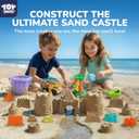 TOY Life 23 Pcs Beach Toys for Kids Sand Toys with Construction Cars Castle Bucket Shovels & Sand Castle Building Kit Molds, Sandbox Toy for Summer Water Play, Travel, Fishing