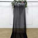 Premium Chiffon Sheer Backdrop Curtain Window Drape Panel  (Black)  4.75 x 10' ft