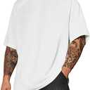 Verdusa Men's Oversized Shirts Short Sleeve Loose Fit Casual Solid Basic Tee Tops, XL