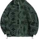 ZAFUL Women's Fashion Long Sleeve Zip Up Plain Faux Fur Sweatshirt Solid Color Pullover Top with Pockets, S