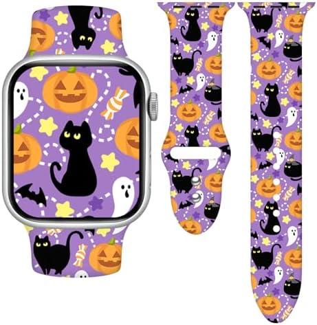 Amazon.com: TOXXU Halloween Black Cats Pumpkins Watch Band Compatible with Apple Watch 38mm 40mm 41mm 42mm 44mm 45mm 49mm for Women Men, Stylish Funny Xmas Printed Replacement Strap for iWatch Ultra SE 9 8 7 6 5 : Cell Phones & Accessories