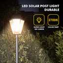 LUTEC Outdoor Solar Lamp Post Light with Motion Sensor, Dusk to Dawn Waterproof Pole Light with Three Modes, Exterior Vintage Black Solar Powered Street Light Fixtures for Garden, Patio, Pathway, Yard