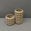 Bubble Vases, Set of 2 Ceramic Vase for Flowers, Boho Ceramic Flower Vases for Decor, Tall Bubble Vase for Living Room, Dining Table, Wedding, Mantel, Coffee Table(Beige) (Large+Medium)