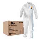 KleenGuard A40 Liquid & Particle Protection Coveralls (44304), Zipper Front, White, S (Qty 25)