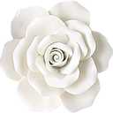Rose Ceramic Flower Wall Dcor Artificial 3D Flower Wall Art for Living Room Home Hallway Bedroom Kitchen Farmhouse Bathroom Dining Room, White, 3.54 inch