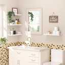 upsimples Floating Shelves for Wall, Wall Shelves for Decor Storage Set of 6, Wall Mounted Wood Shelf for Bedroom, Living Room, Bathroom, Kitchen, Picture Ledge Shelf, White
