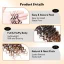 KRALER Feather Crochet Hair Extensions for Women 18 Inch 100 Strands Miracle Knots Feather Crochet Hair Pre-Separated Invisible Synthetic Curly Deep Wave Crochet Hair(100strands Ombre Brown)