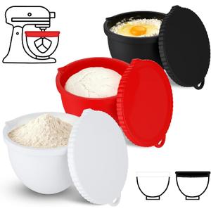 Thickened Silicone Liners for KitchenAid Mixer, 5 Quart Stand Mixer Accessories, Mixaid Silicone Liners for Kitchenaid, Heat-Resistant, Dishwasher Safe, Non-Slip Base- 3 Pack