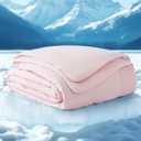 Bedsure Cooling Blankets for Hot Sleepers - Summer Blanket Twin Size, Cold and Lightweight Gift for Night Sweats, Ice Cooled Breathable Comforter for Bed and Couch, Pink, 60x80 Inches