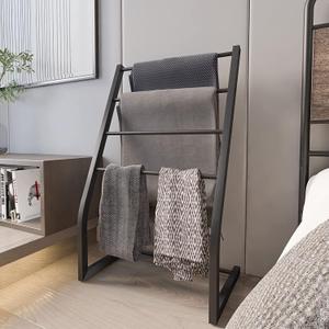 Honiter Free Standing Towel Rack, Towel Racks for Bathroom, 4 Tier Metal Towel Bar Stand, Blanket Ladder Holder, Drying & Display Rack for Oversized Bath Towels (23.6") Honiter Free Standing Towel Rack, Towel Racks for Bathroom, 4 Tier Metal Towel Bar Stand, Blanket Ladder Holder, Drying & Display Rack for Oversized Bath Towels (23.6")