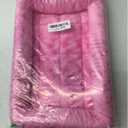 MidWest Homes for Pets QuietTime Fashion XXS Dog Bed  Pink Faux Fur Bolster, Ultra-Soft and Machine Washable, Fits 18-Inch Crates and Carriers, for Small Dogs and Cats