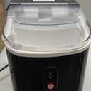 EUHOMY Nugget Ice Maker Countertop with Handle, Ready in 6 Mins, 34lbs Per Day, Removable Top Cover, Auto-Cleaning, Portable Sonic Ice Maker with Basket and Scoop, for Home/Party/RV/Camping (Black)