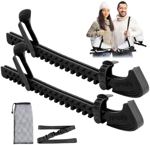 Hikeen Ice Skate Guards with Shoulder Straps,Enhanced Stability Ice Skate Blade Guards,Non-Slip Hockey Skate Blade Protector for Adult and Kids