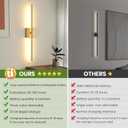 Battery Operated Wall Sconces Set of 2, 11000mAh Wireless Rechargeable Gold Wall Lights with Remote Control, 350Rotate Dimmable Wall Lamp, 3 Color Temperatures, for Bedroom, Living Room, Hallway