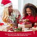 hatisan Small Christmas Tree, Artificial Christmas Tree with Christmas Ornaments Pine Cone Berry, Tabletop Christmas Tree for Christmas Decorations Home Room Party Winter Indoor Outdoor((Red-Round)