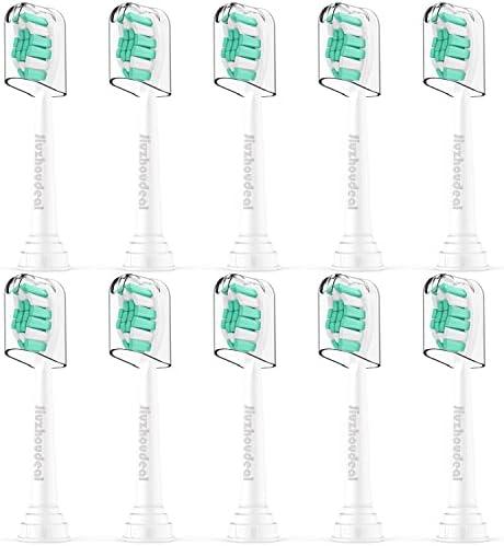 Replacement Toothbrush Heads Compatible with Philips Sonicare: Electric Brush Heads for Sonicare C2 Plaque Control Protective Clean 4100 5100 6100 Toothbrush, 10-Pack One Missing