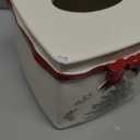 Spode - Tissue Box Cover, Countertop Accessories, Holiday Home Decor (Spode Christmas Tree Collection) (Red)