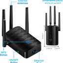 WiFi Extender Signal Booster, WiFi Booster Dual Band 5.8GHz&2.4GHz, Covers Up to 10000 Sq.ft, 1.2Gbps WiFi Repeater with One Ethernet Port, One-tap Setup