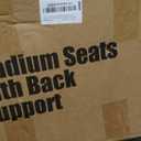 Stadium Seats for Bleachers with Back Support, Bleacher Chairs with Backs and Cushion Wide, Portable Folding Stadium Seats Includes Shoulder Strap - Black